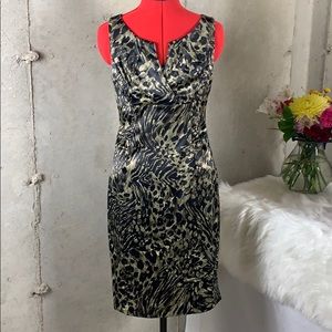 London Times Leopard Knee Length Dress Sz. 8